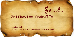 Zsifkovics András névjegykártya